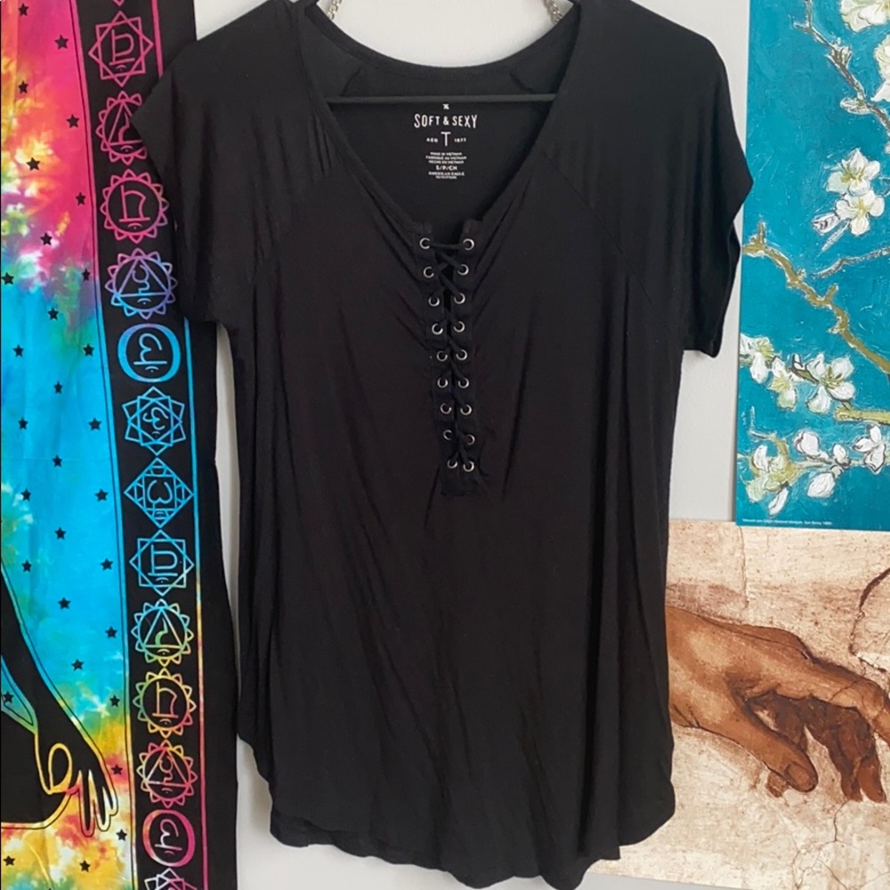 American eagle soft lace up top size small